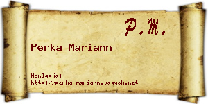 Perka Mariann névjegykártya